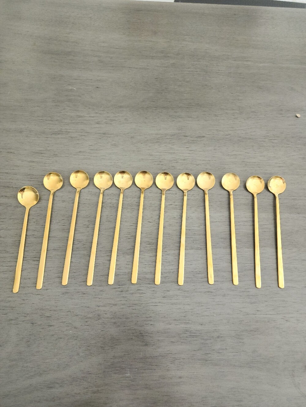 Set Of 12 Gold Coffee Spoons
